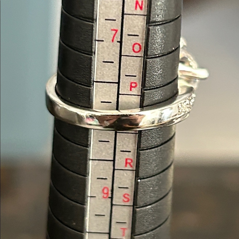 Simulated Diamond Engagement Ring Crisscross Band… - image 5